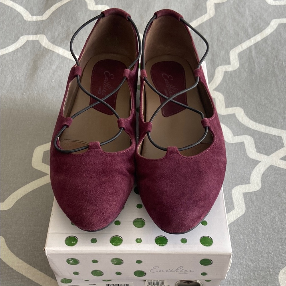 Elegant Burgundy Suede Women's Flats